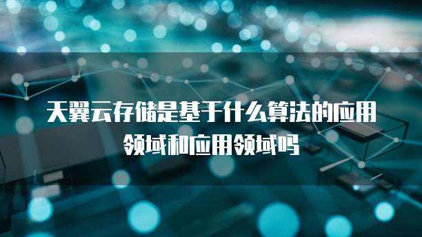 天翼云存储是基于什么算法的应用领域和应用领域吗