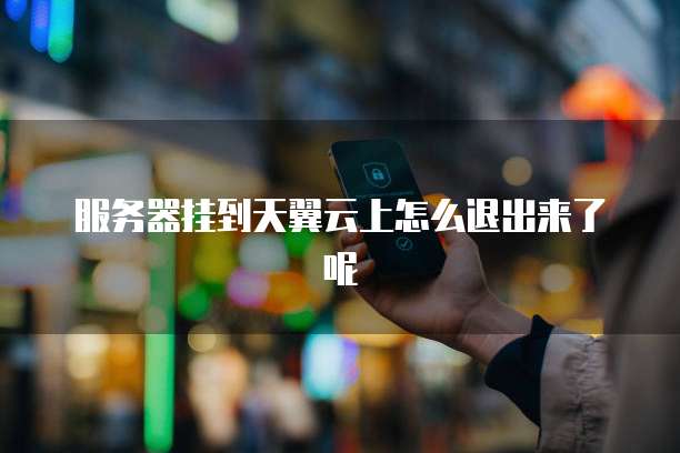 服务器挂到天翼云上怎么退出来了呢