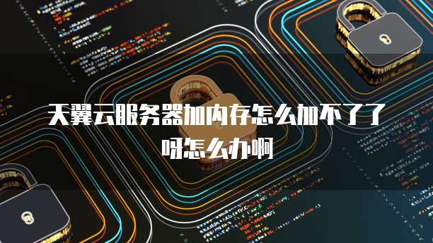 天翼云服务器加内存怎么加不了了呀怎么办啊