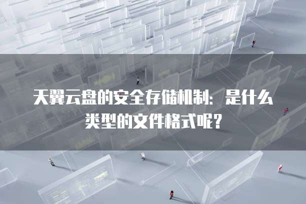 天翼云盘的安全存储机制:是什么类型的文件格式呢?