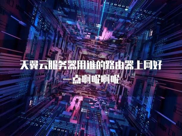 天翼云服务器用谁的路由器上网好一点啊呢啊呢