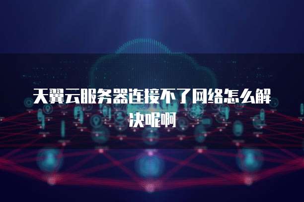天翼云服务器连接不了网络怎么解决呢啊