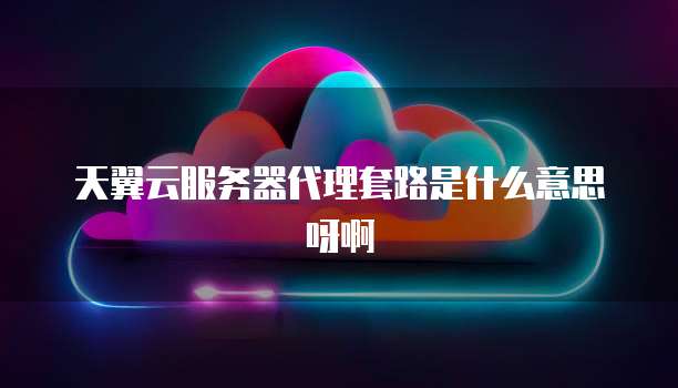 天翼云服务器代理套路是什么意思呀啊