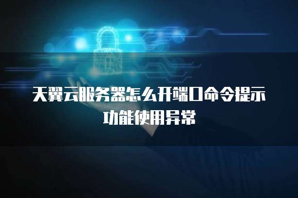 天翼云服务器怎么开端口命令提示功能使用异常