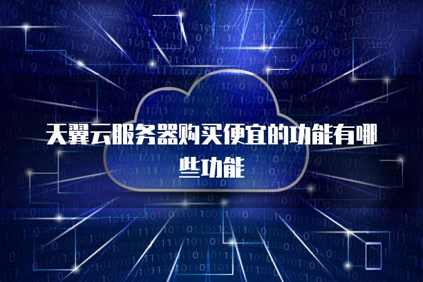 天翼云服务器购买便宜的功能有哪些功能