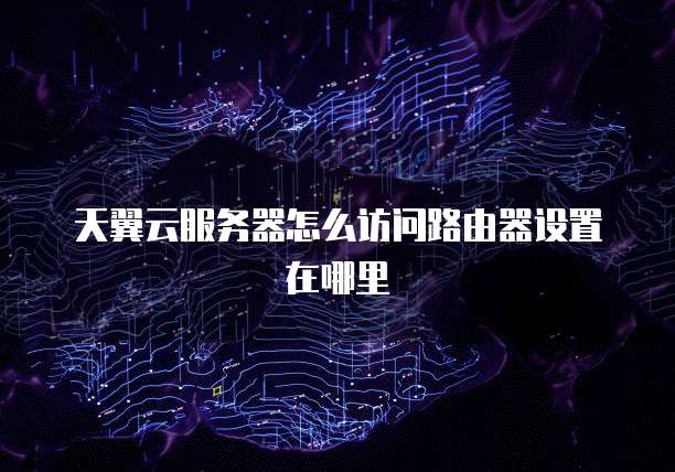 天翼云服务器怎么访问路由器设置在哪里