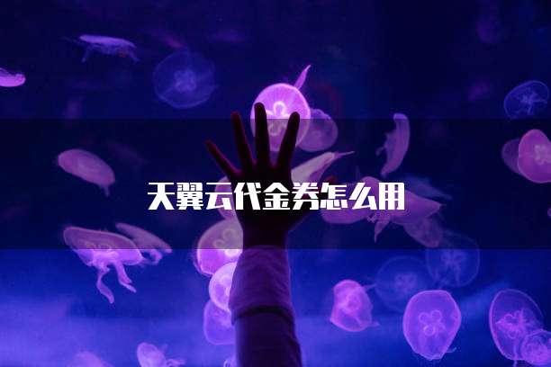 天翼云代金券怎么用