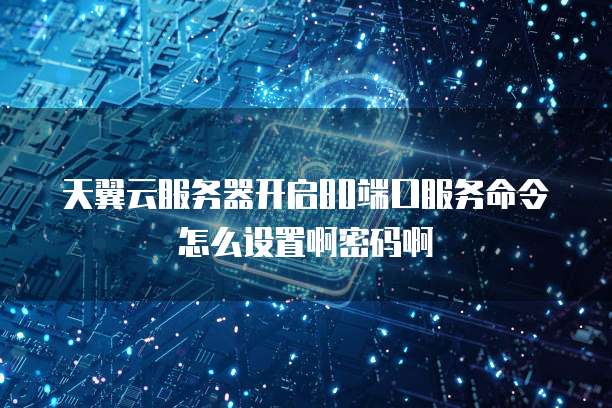 天翼云服务器开启80端口服务命令怎么设置啊密码啊