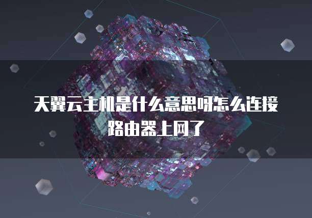 天翼云主机是什么意思呀怎么连接路由器上网了