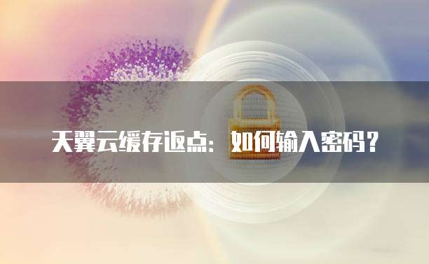 天翼云缓存返点:如何输入密码?