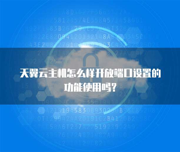 天翼云主机怎么样开放端口设置的功能使用吗？