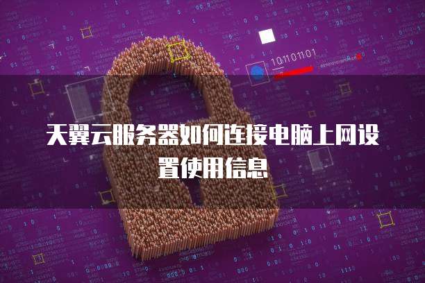天翼云服务器如何连接电脑上网设置使用信息
