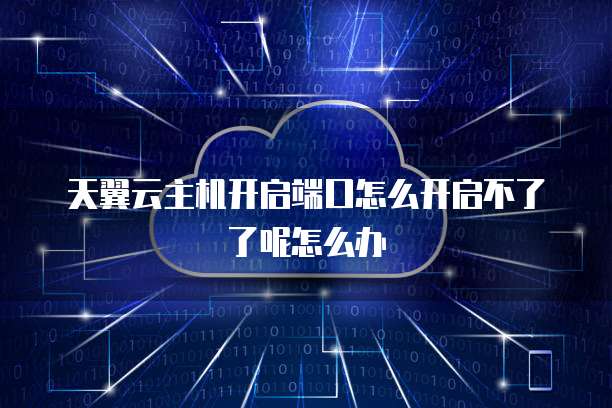 天翼云主机开启端口怎么开启不了了呢怎么办
