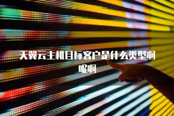天翼云主机目标客户是什么类型啊呢啊