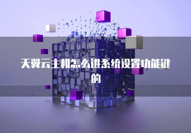 天翼云主机怎么进系统设置功能键的