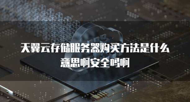 天翼云存储服务器购买方法是什么意思啊安全吗啊