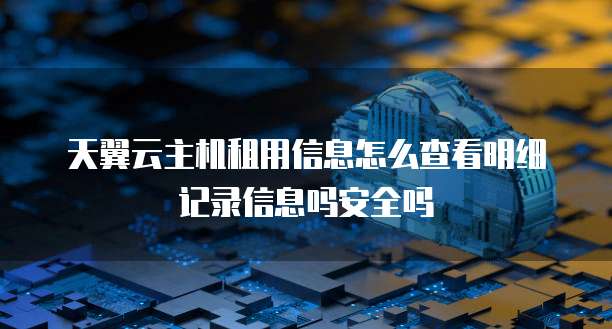 天翼云主机租用信息怎么查看明细记录信息吗安全吗
