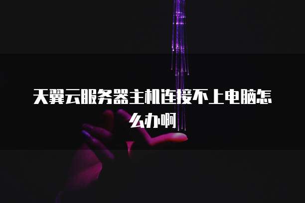 天翼云服务器主机连接不上电脑怎么办啊