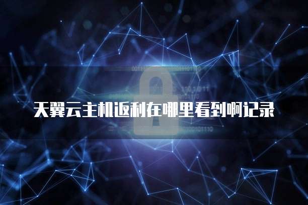 天翼云主机返利在哪里看到啊记录