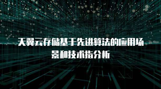 天翼云存储基于先进算法的应用场景和技术指分析