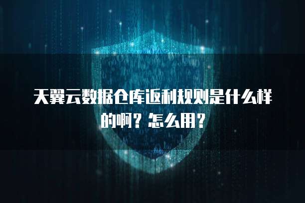 天翼云数据仓库返利规则是什么样的啊？怎么用？