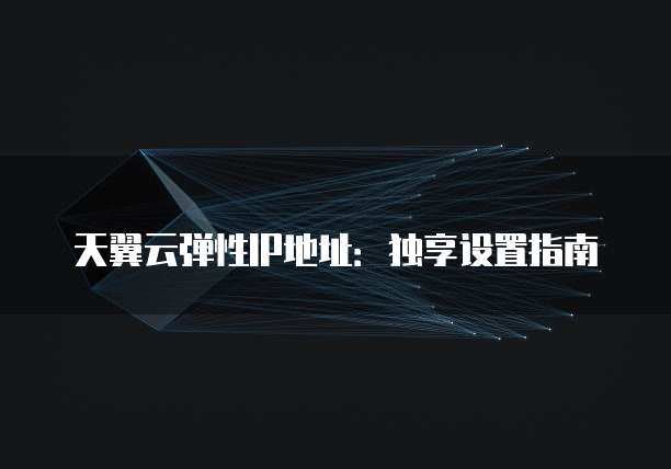 天翼云弹性IP地址:独享设置指南