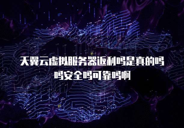 天翼云虚拟服务器返利吗是真的吗吗安全吗可靠吗啊