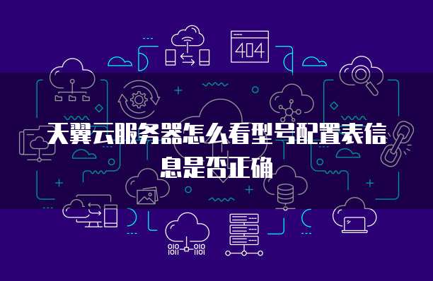 天翼云服务器怎么看型号配置表信息是否正确