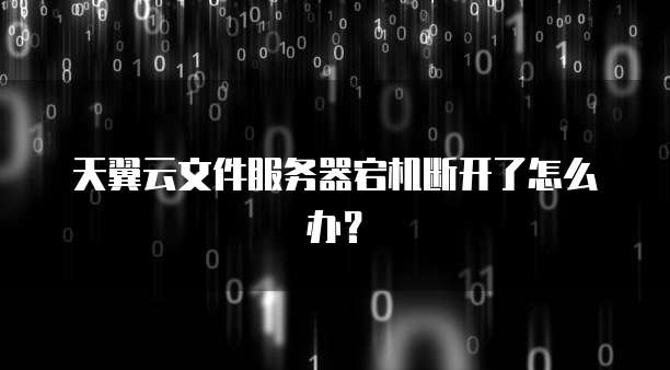 天翼云文件服务器宕机断开了怎么办?