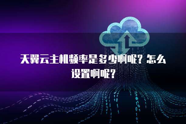 天翼云主机频率是多少啊呢?怎么设置啊呢?