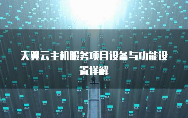 天翼云主机服务项目设备与功能设置详解
