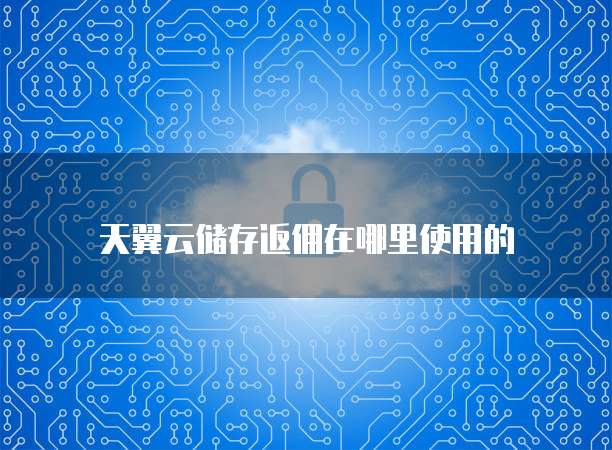 天翼云储存返佣在哪里使用的