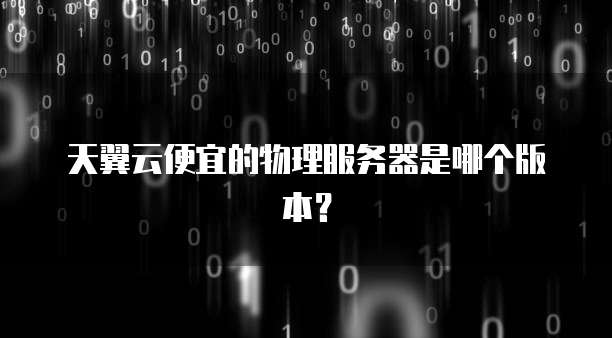 天翼云便宜的物理服务器是哪个版本?