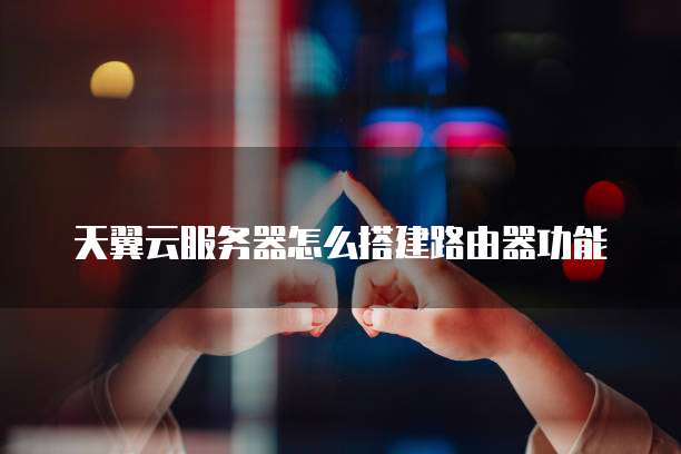 天翼云服务器怎么搭建路由器功能