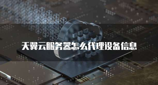 天翼云服务器怎么代理设备信息
