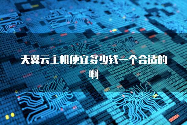 天翼云主机便宜多少钱一个合适的啊