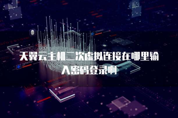 天翼云主机二次虚拟连接在哪里输入密码登录啊
