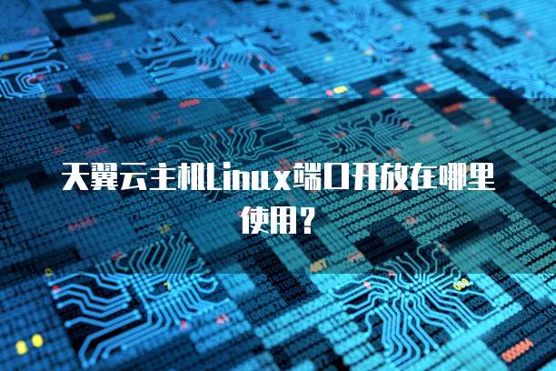天翼云主机Linux端口开放在哪里使用?