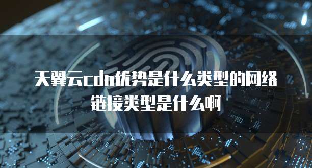 天翼云cdn优势是什么类型的网络链接类型是什么啊