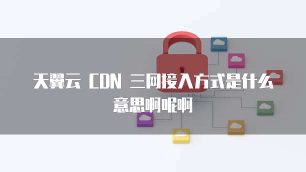 天翼云 CDN 三网接入方式是什么意思啊呢啊