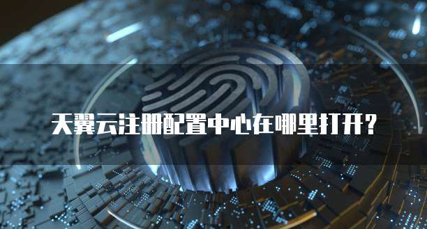 天翼云注册配置中心在哪里打开?