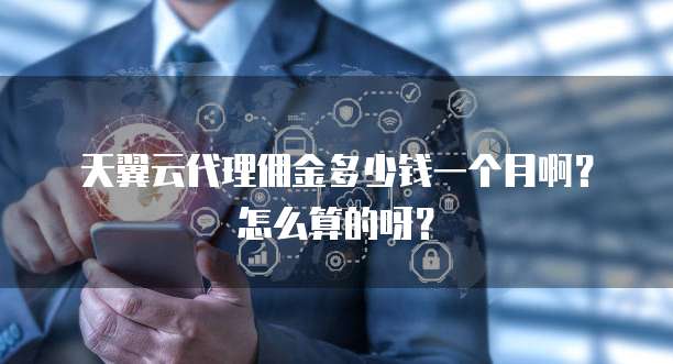 天翼云代理佣金多少钱一个月啊?怎么算的呀?