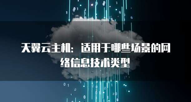 天翼云主机:适用于哪些场景的网络信息技术类型