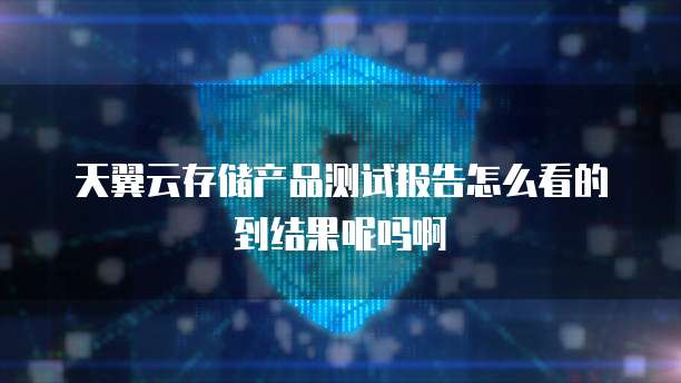 天翼云存储产品测试报告怎么看的到结果呢吗啊