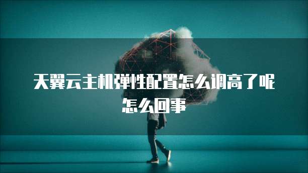 天翼云主机弹性配置怎么调高了呢怎么回事