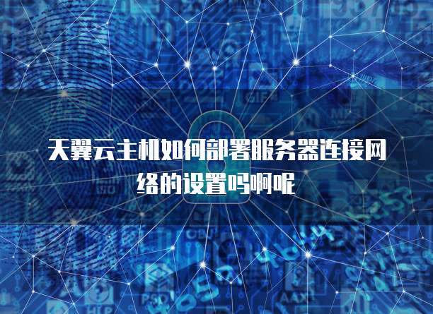 天翼云主机如何部署服务器连接网络的设置吗啊呢