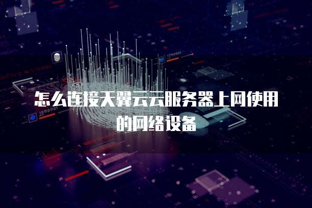 怎么连接天翼云云服务器上网使用的网络设备