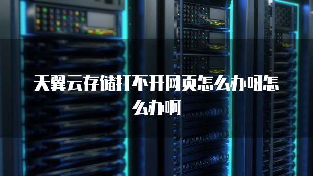 天翼云存储打不开网页怎么办呀怎么办啊