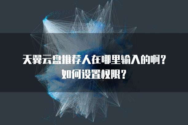天翼云盘推荐人在哪里输入的啊?如何设置权限?