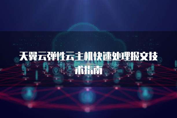 天翼云弹性云主机快速处理报文技术指南